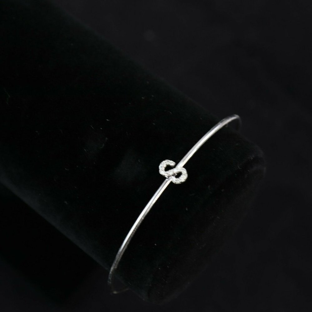 LaSoula Diamond Initial S Pendant Bracelet Silver - Picture 2 of 4